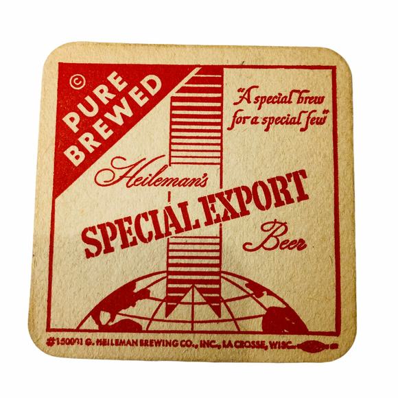 LOT of 3 Vintage OLD STYLE & SPECIAL EXPORT Reversible BEER COASTERS Heileman's - Picture 4 of 4
